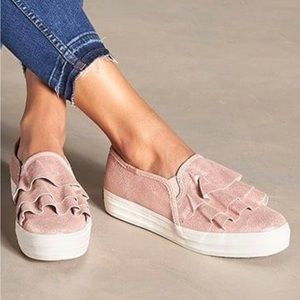 New Triple Ruffle Glitter Rose Keds